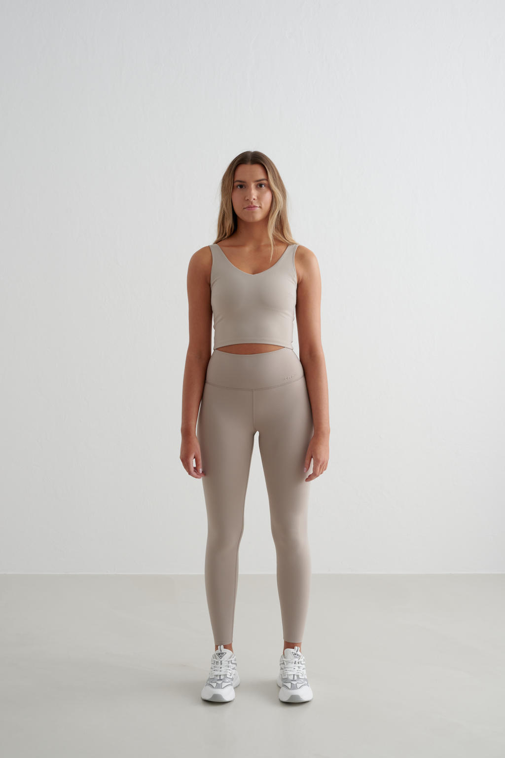 Beige dames Aim'n Sense sportlegging van polyester met slim fit, regular waist en effen