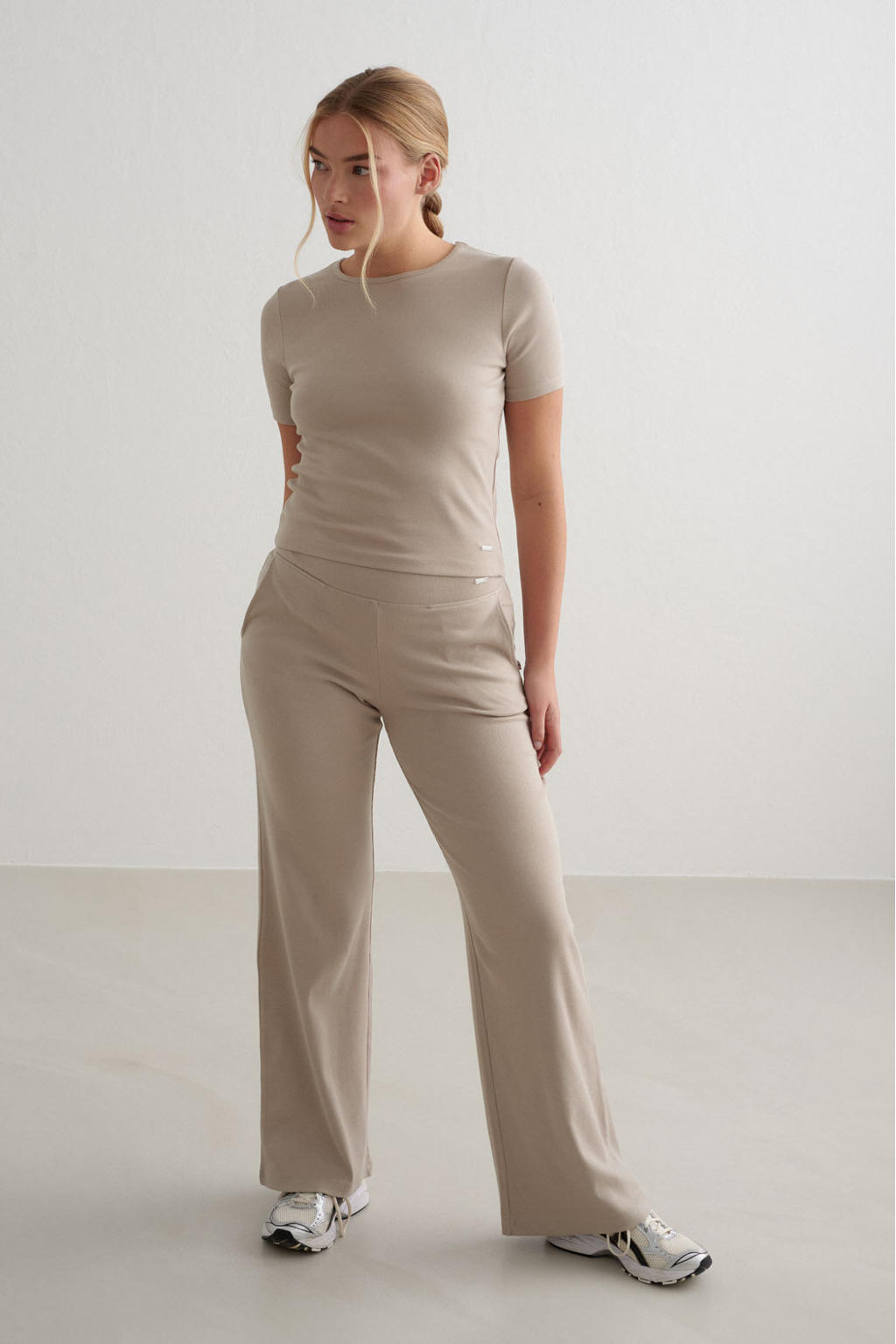 Aim'n rib sportshirt Ease beige