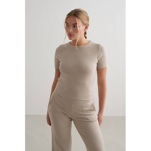 Aim'n rib T-shirt Ease beige afbeelding