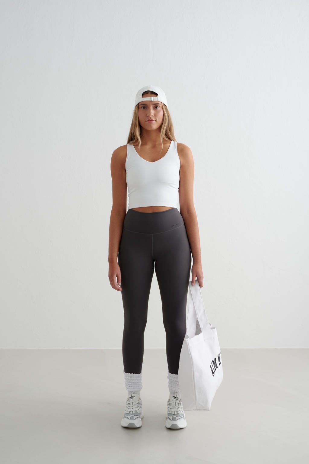 Grijze dames Aim'n Sense sportlegging van polyester met slim fit, regular waist en effen