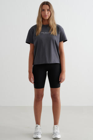 T-shirt Serif Boxy donkergrijs