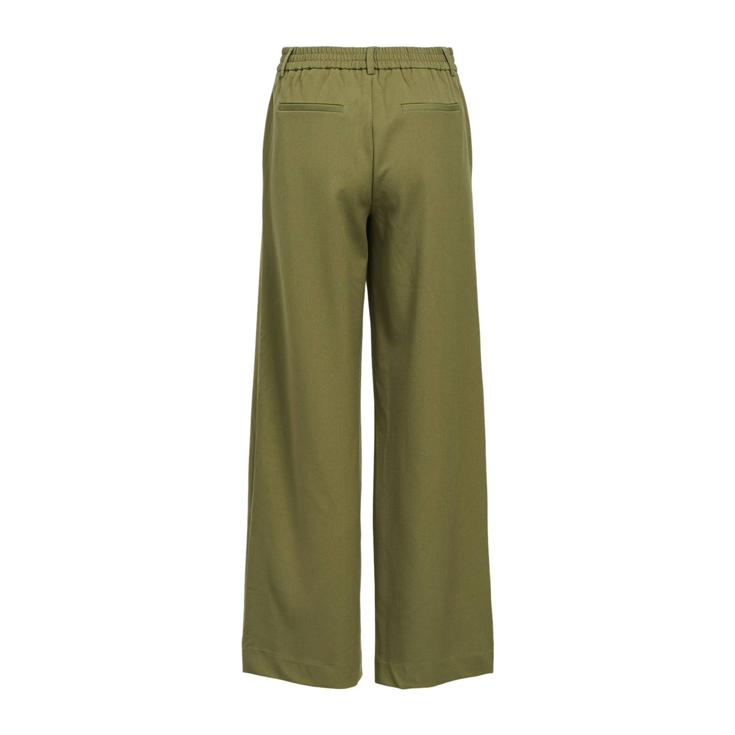 OBJECT wide leg pantalon olijfgroen