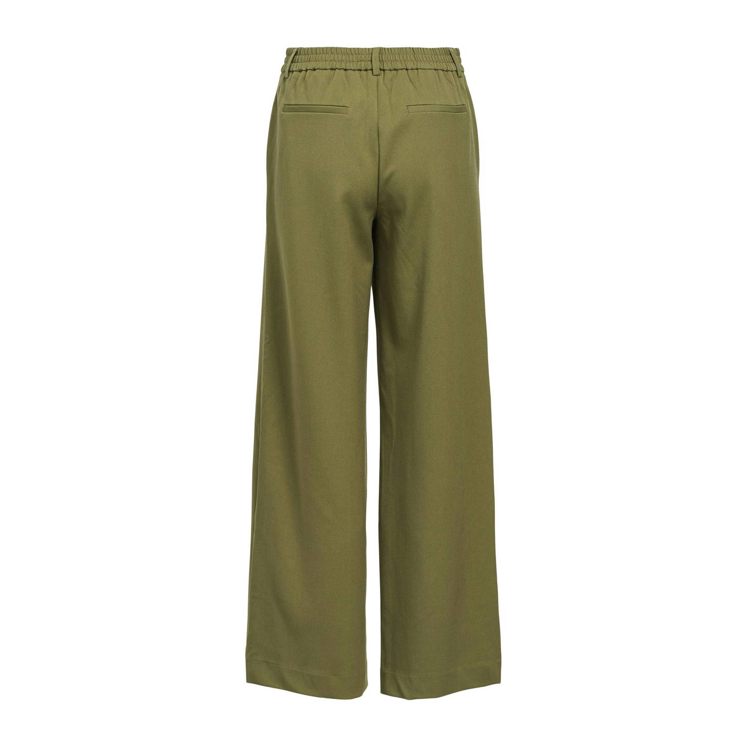 OBJECT wide leg pantalon olijfgroen