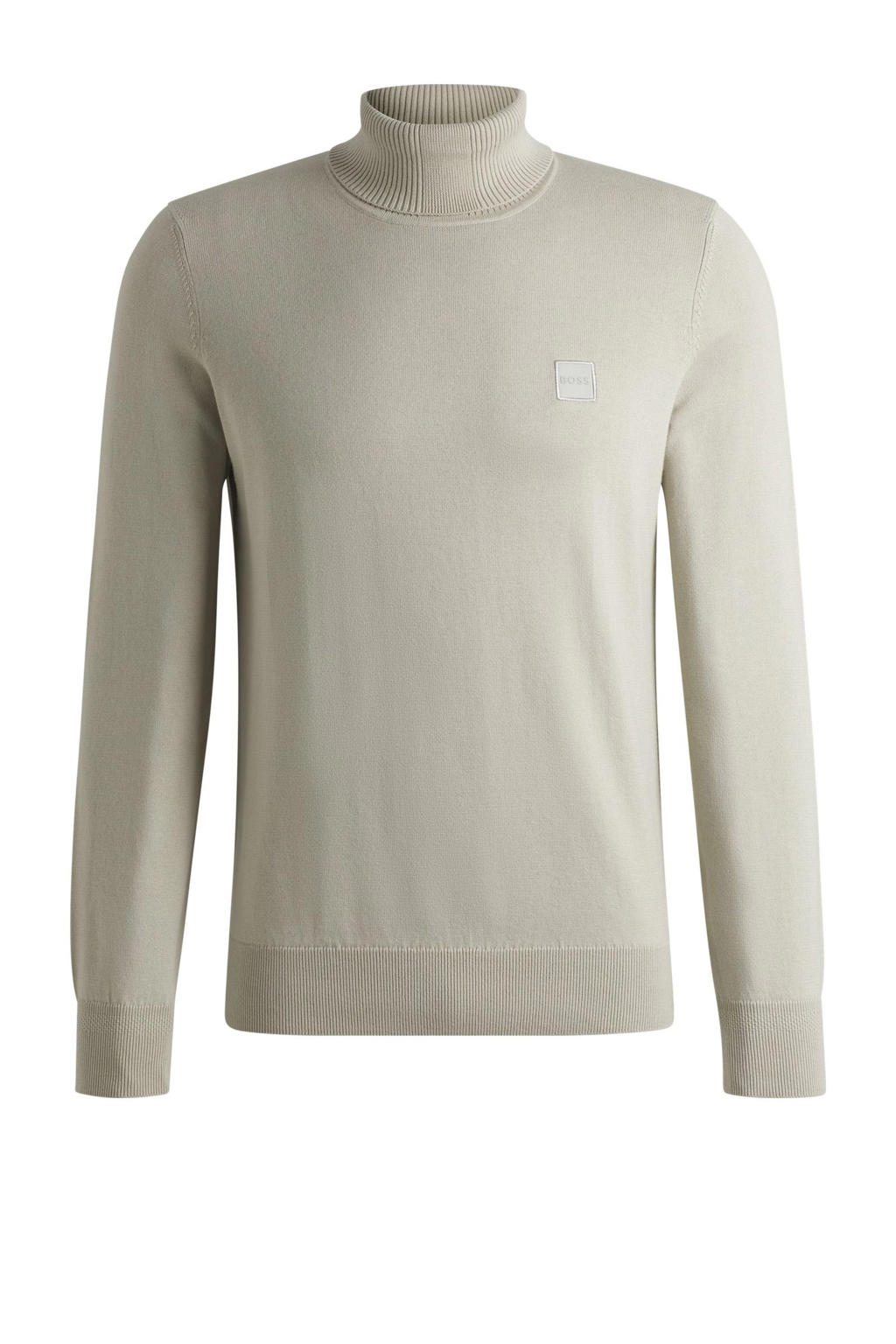 COOFANDY Coltrui voor heren, casual gebreide trui met lange mouwen, effen kleur, wintertruien met rolkraag, Lichtgrijs, M