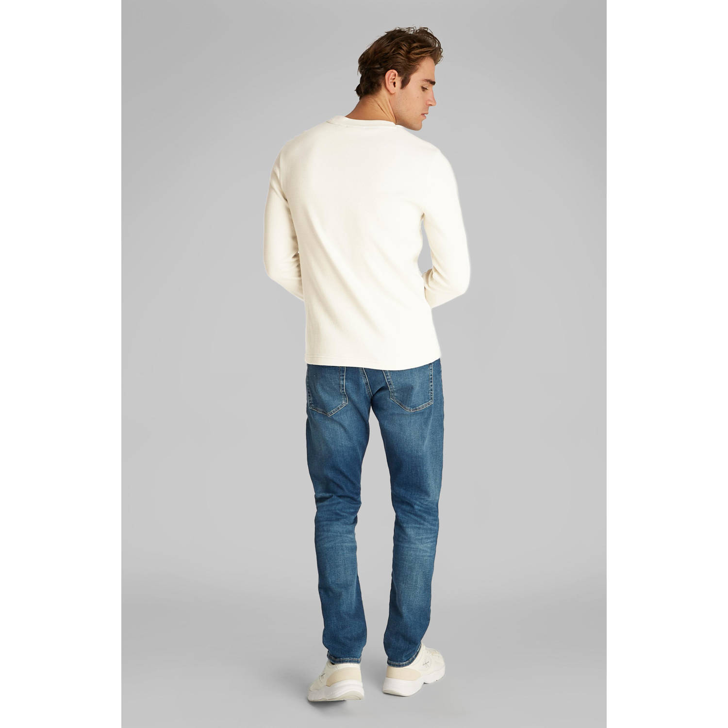 CALVIN KLEIN JEANS longsleeve ecru ingebreid patroon ecru
