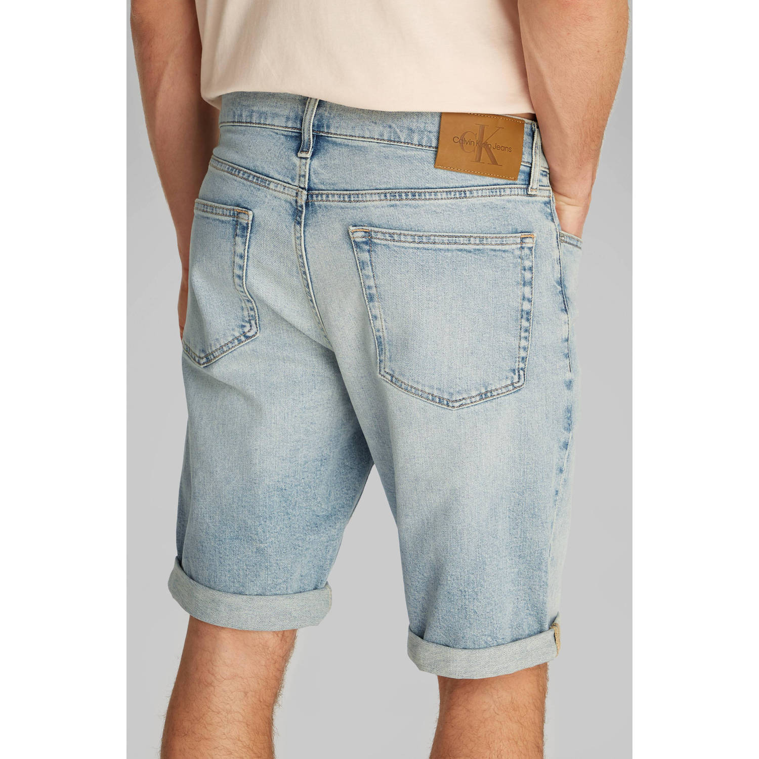 CALVIN KLEIN JEANS slim denim short lichtblauw