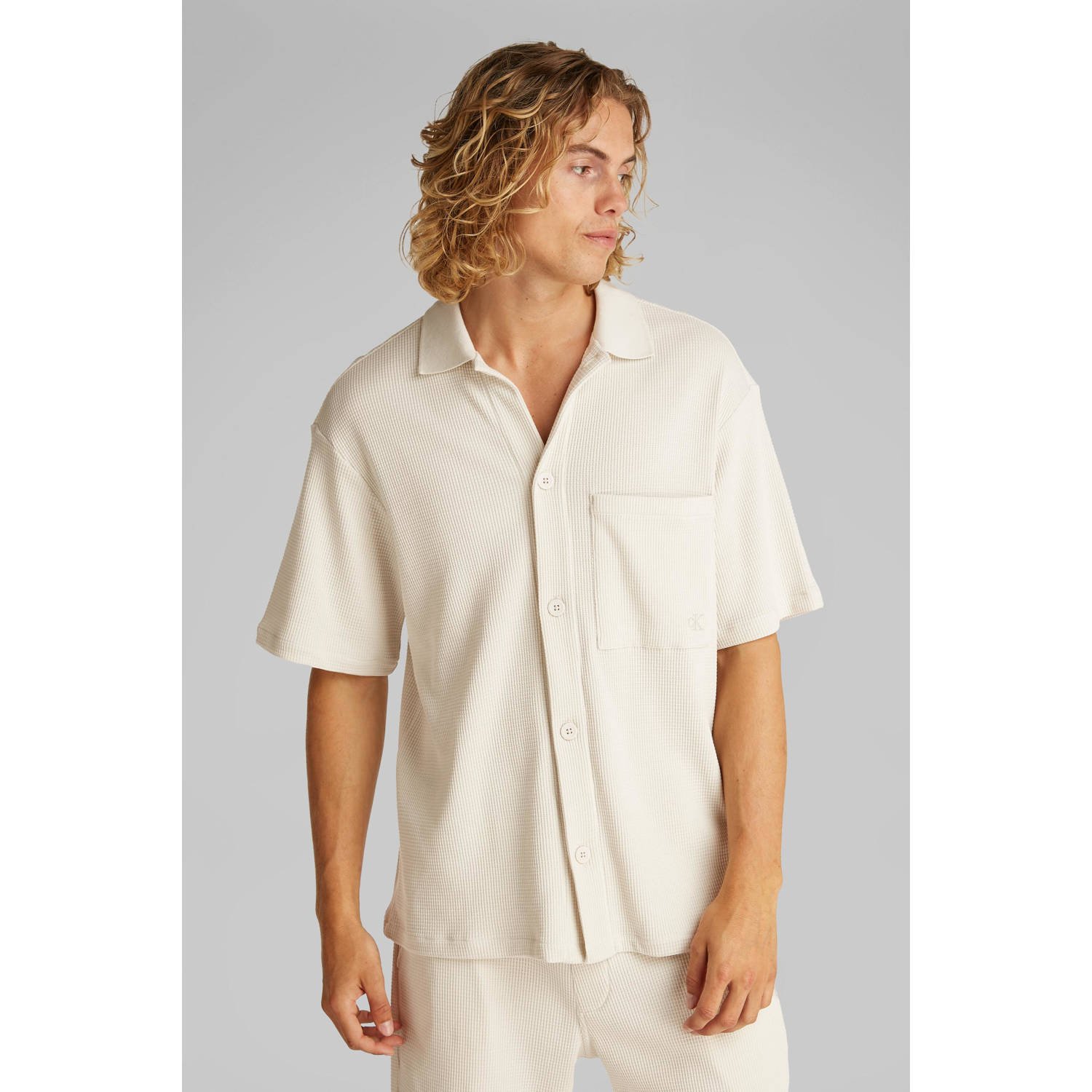 Calvin Klein Overhemd met korte mouwen CHUNKY WAFFLE SS HWK OVERSHIRT