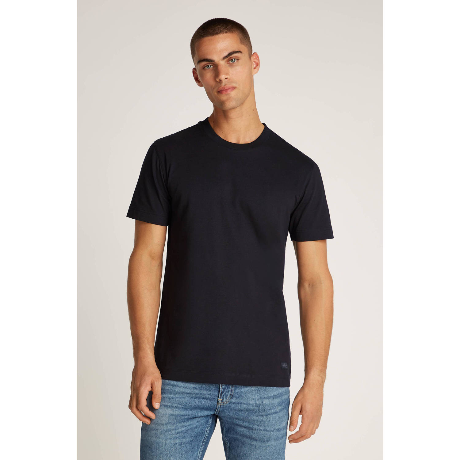 Calvin Klein Zwart Katoenen T-shirt | Stijlvol Ontwerp Black Heren