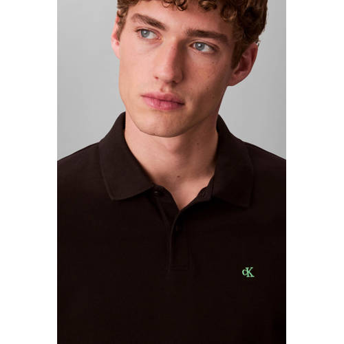 CALVIN KLEIN JEANS regular fit polo zwart afbeelding