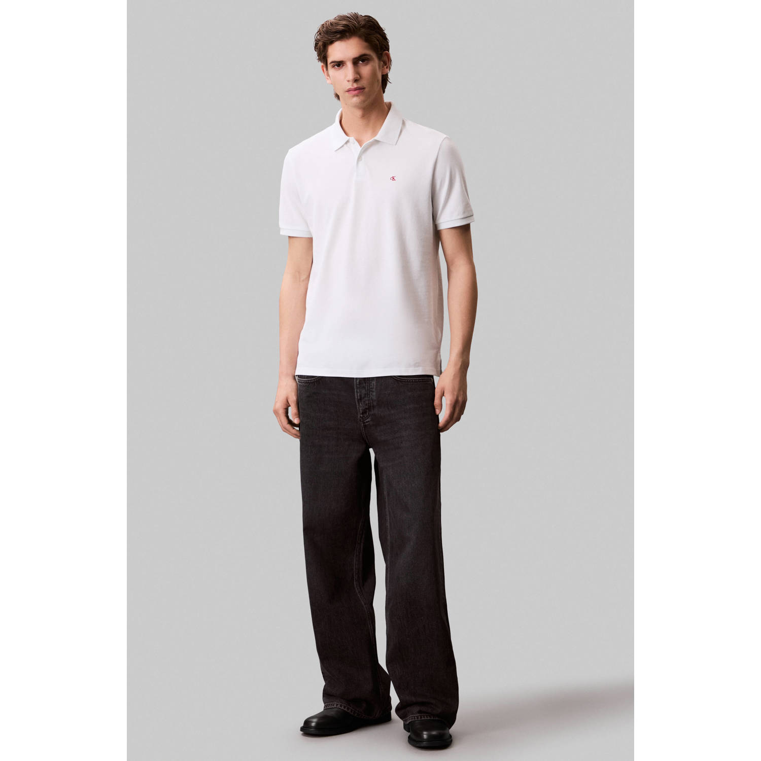 CALVIN KLEIN JEANS regular fit polo cremewit
