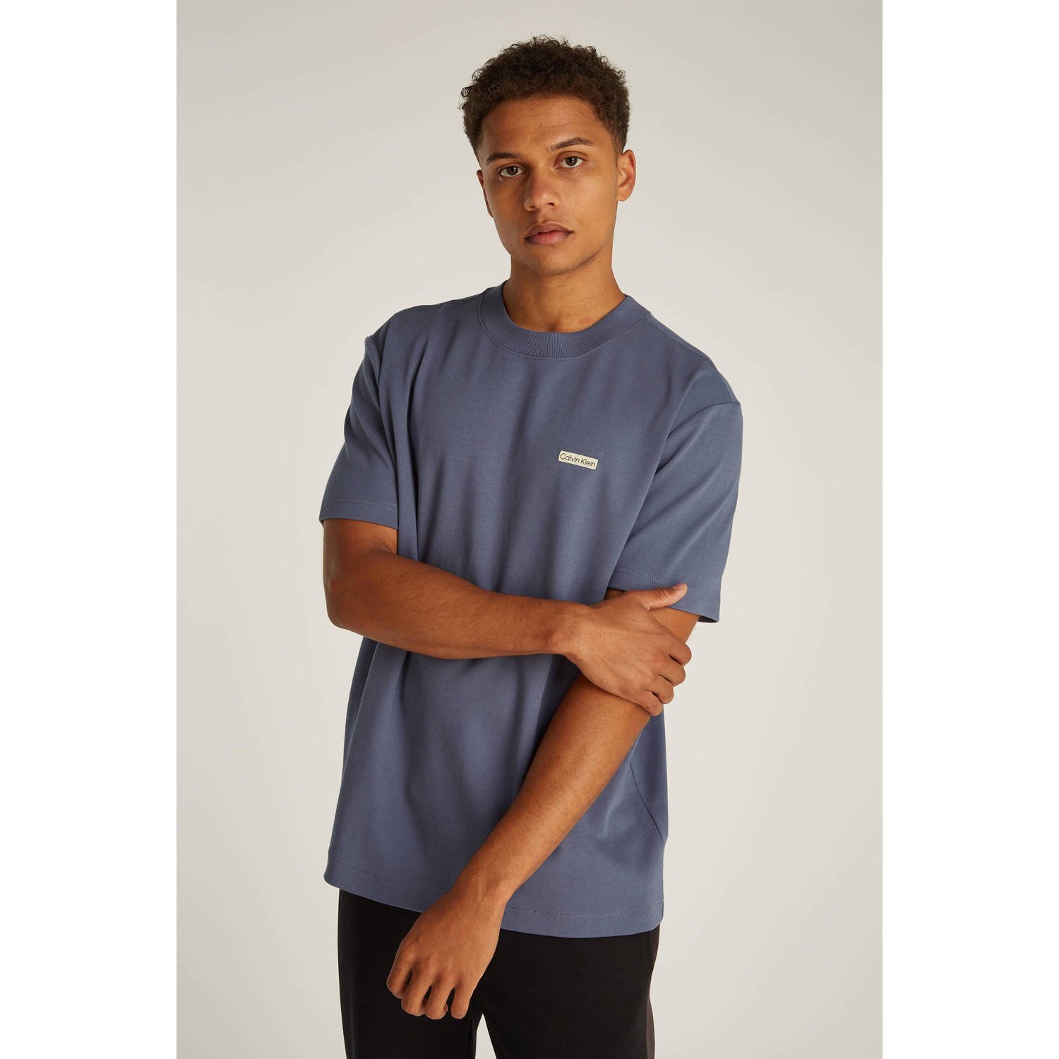 CALVIN KLEIN Heren Polo's & T-shirts Label Tee Grijs