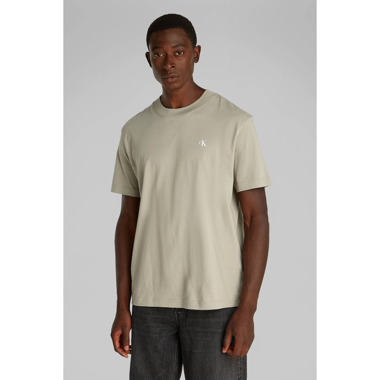 CALVIN KLEIN Heren Polo's & T-shirts Painted Jeans Tee Khaki