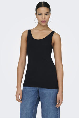 mouwloze top zwart