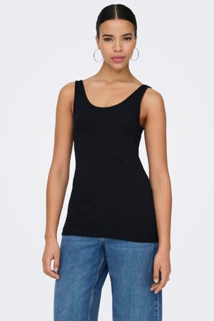mouwloze top zwart