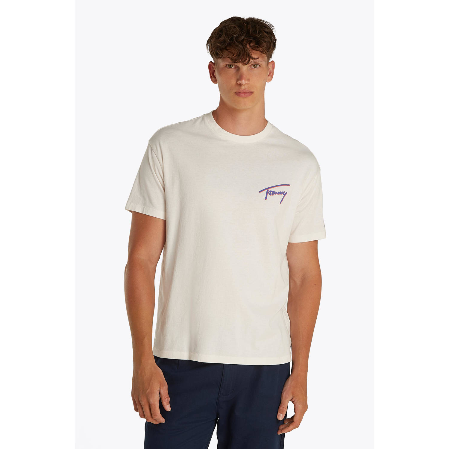 TOMMY JEANS Heren Polo's & T-shirts Tjm Rlx Faded Graphic Tee Ext Wit