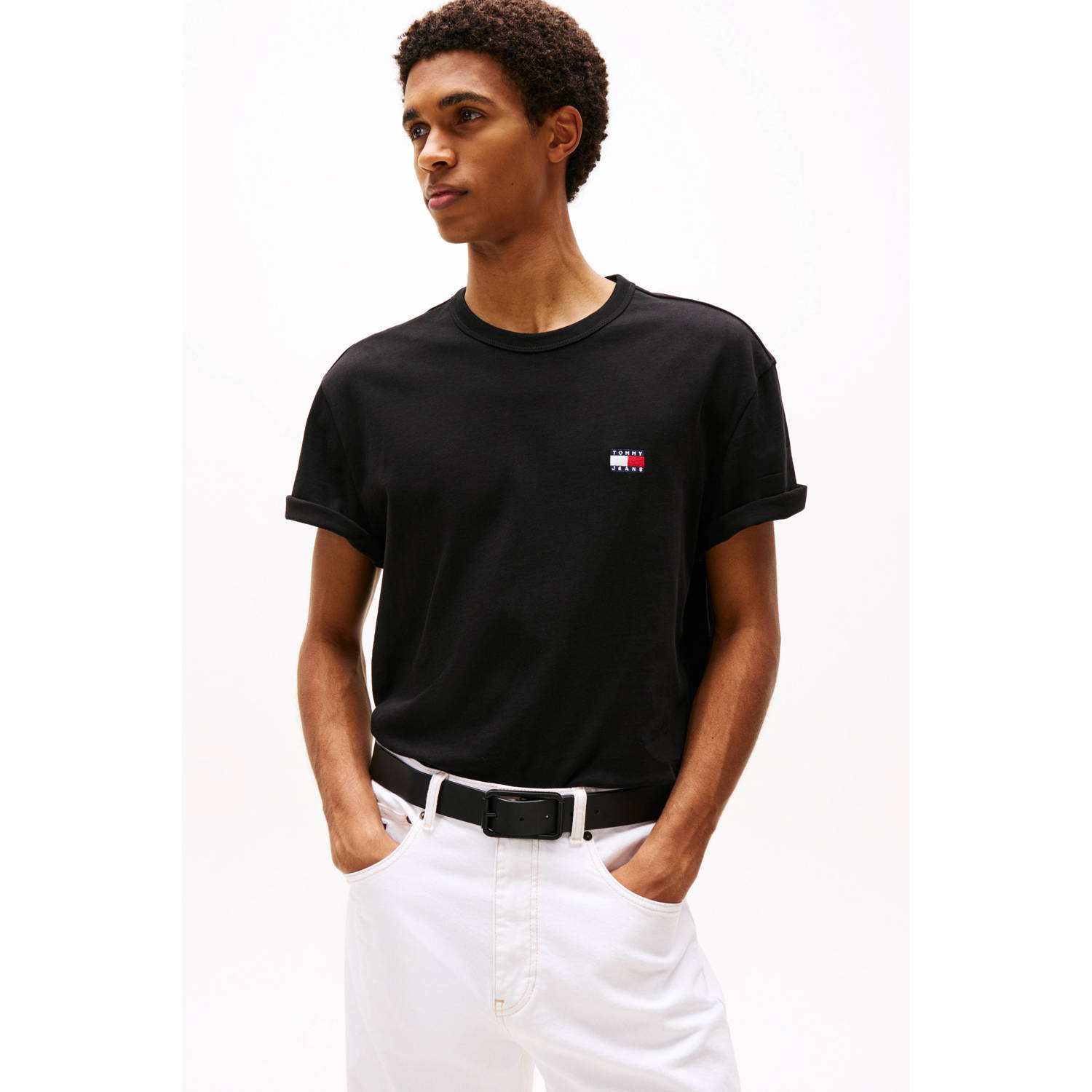 Tommy Jeans Zwart Katoenen Gerecycled T-Shirt Lente Zomer Black Heren