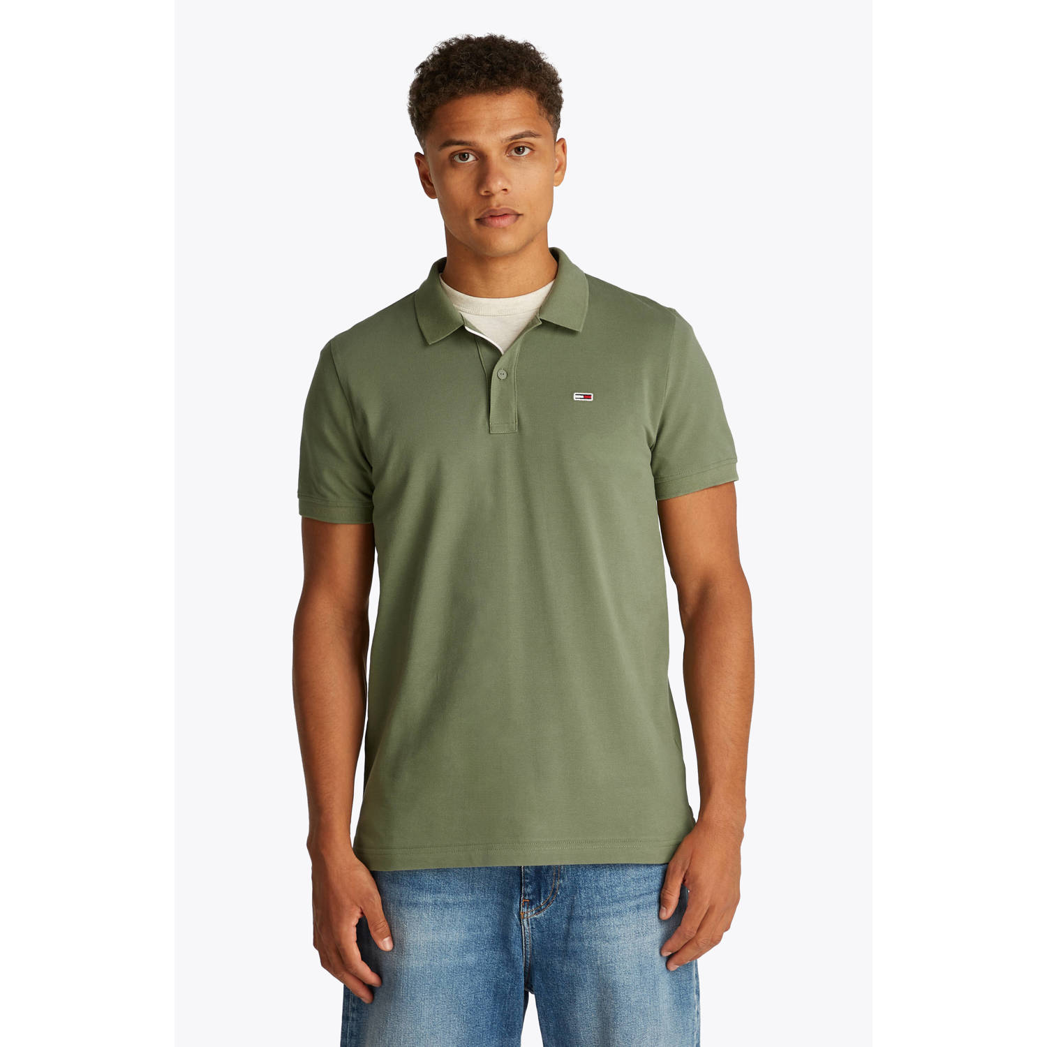 TOMMY JEANS Heren Polo's & T-shirts Tjm Slim Plancket Polo Ext Groen