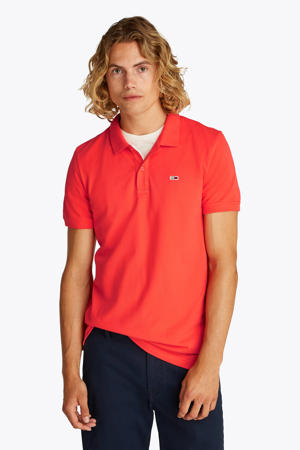 slim polo koraalrood