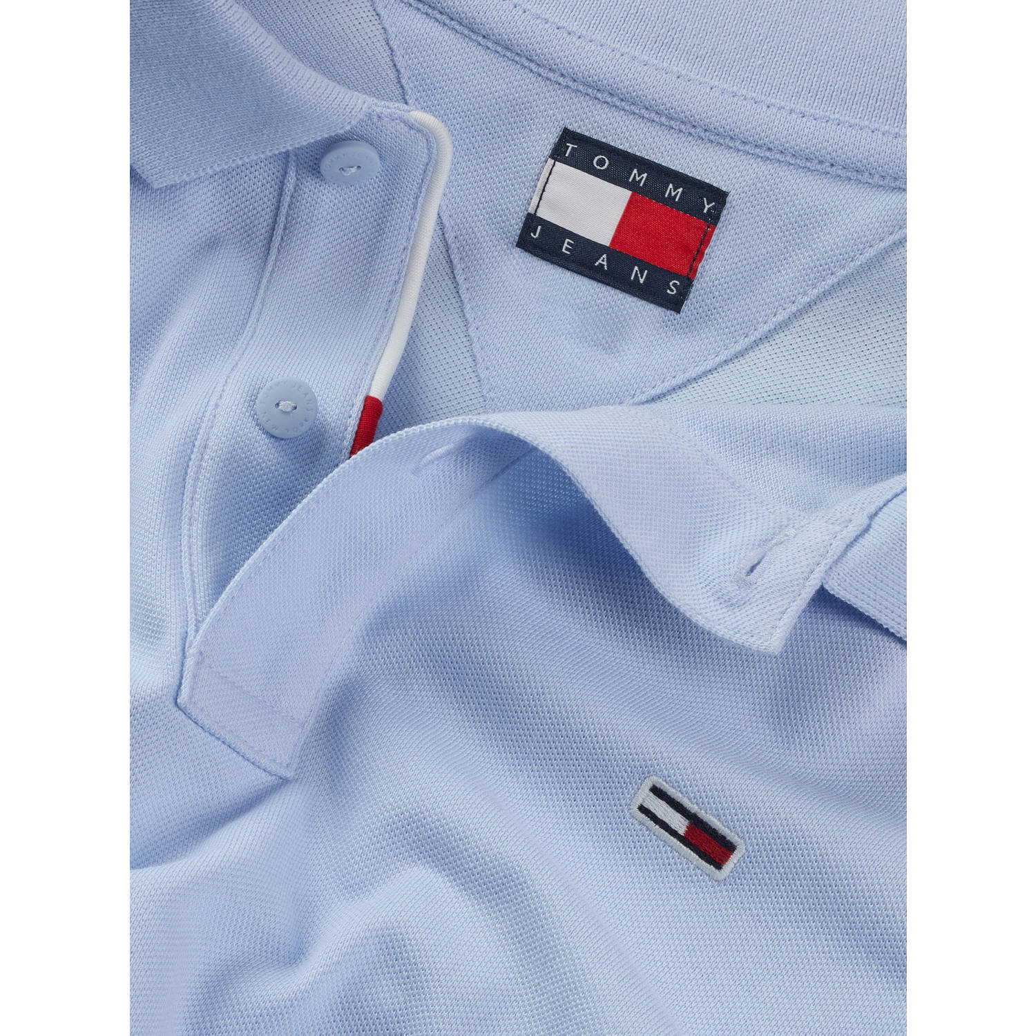 Tommy Jeans slim polo lichtblauw
