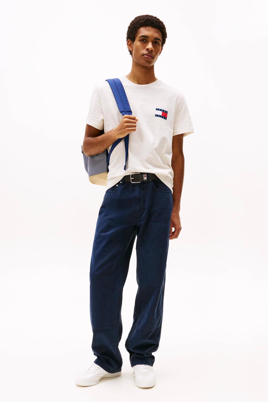 Tommy Jeans slim fit T-shirt ESSENTIAL FLAG ecru