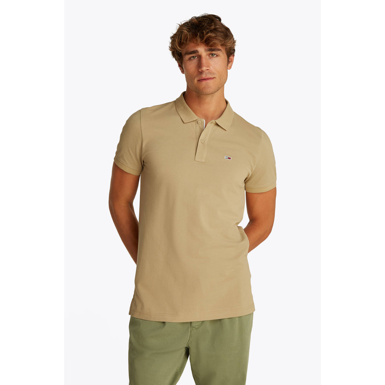 TOMMY JEANS Heren Polo's & T-shirts Tjm Slim Plancket Polo Ext Beige
