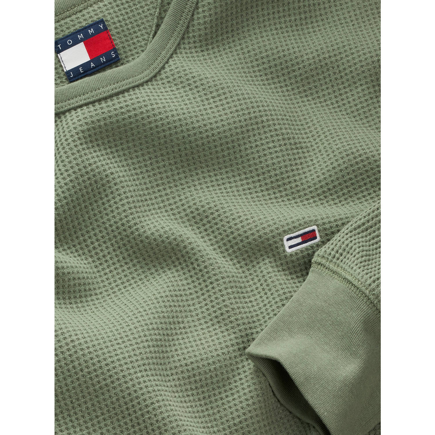 Tommy Jeans longsleeve met textuur groen