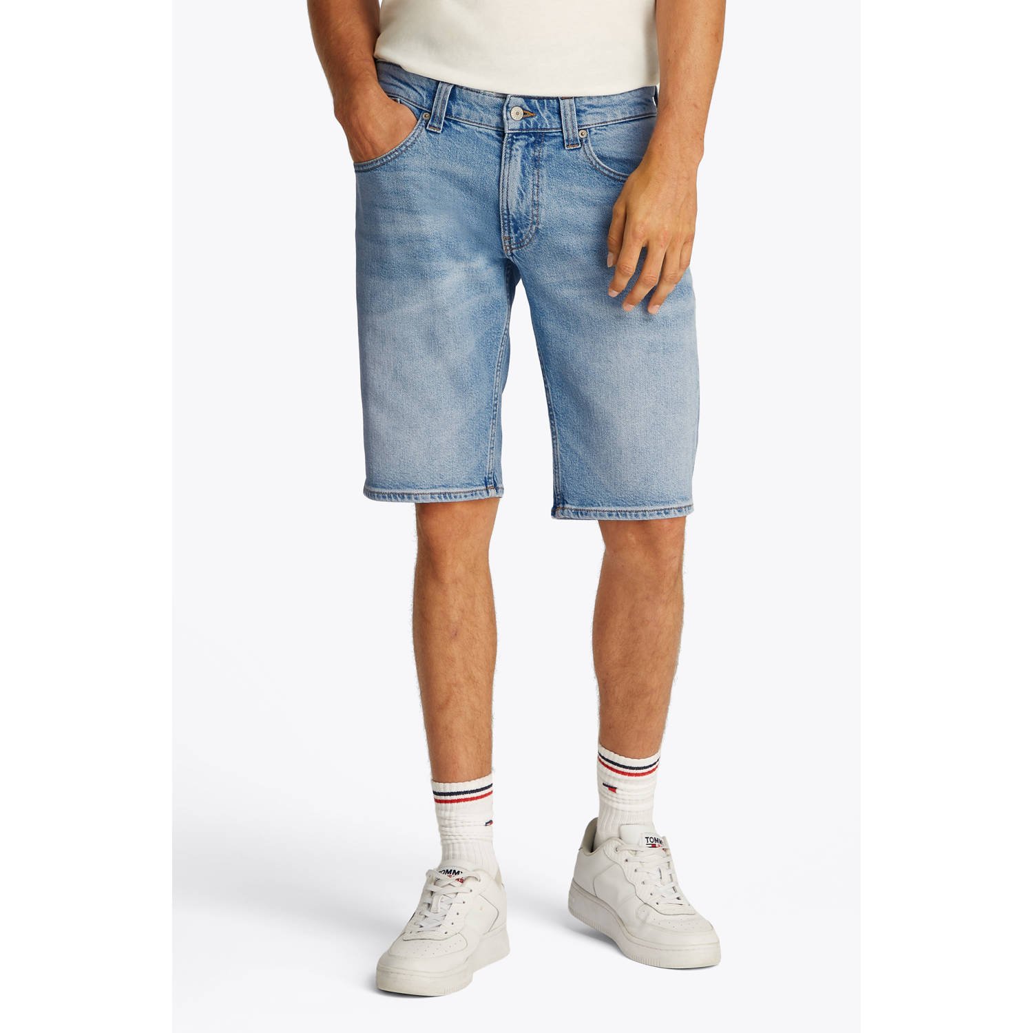 Tommy Jeans denim slim denim short blauw