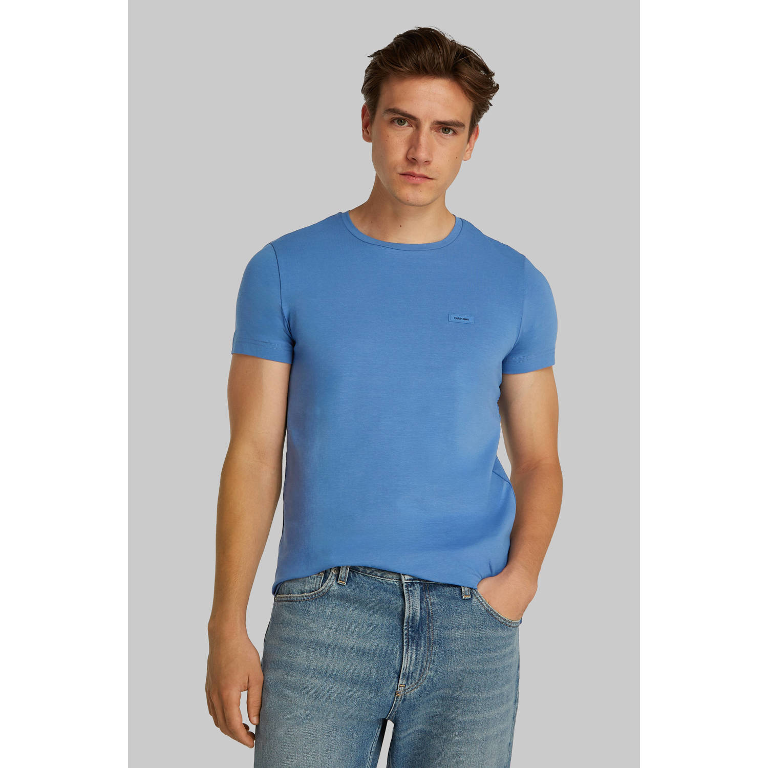 Calvin Klein slim fit T-shirt dutch blue