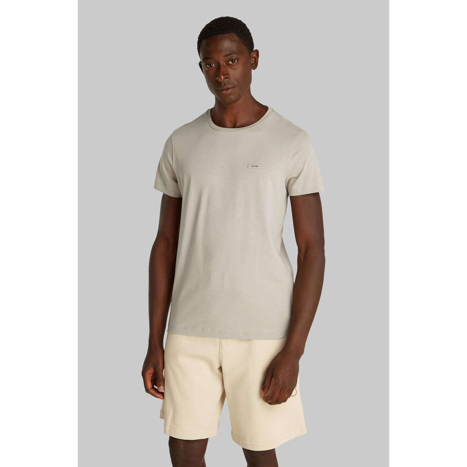 Calvin Klein slim fit T-shirt beige