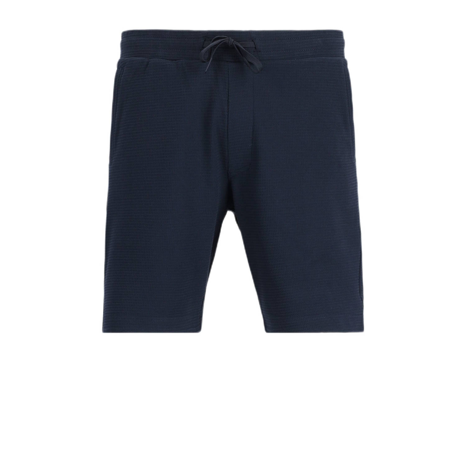 CHASIN' slim chino short met textuur donkerblauw