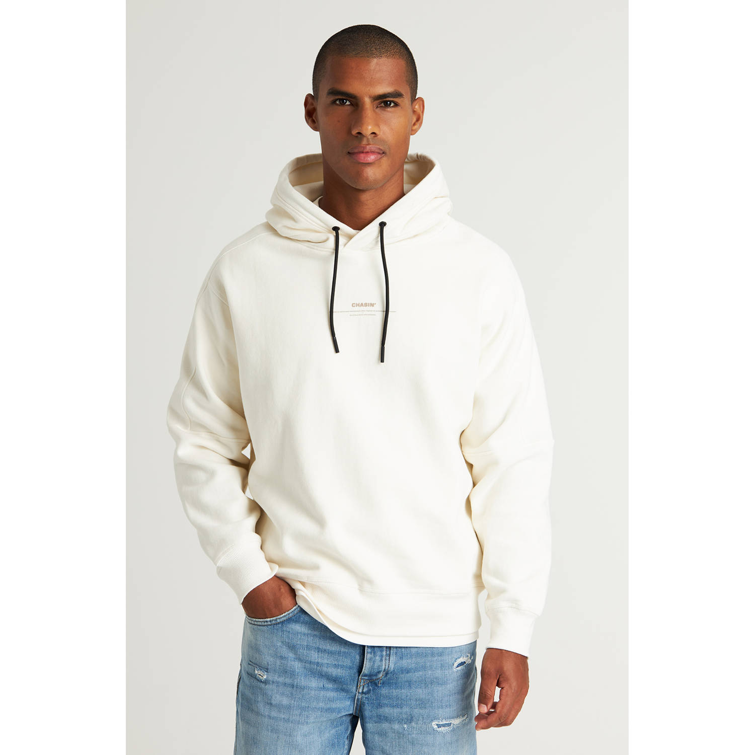 Chasin Burgemeester Hood Sweatshirt White Heren