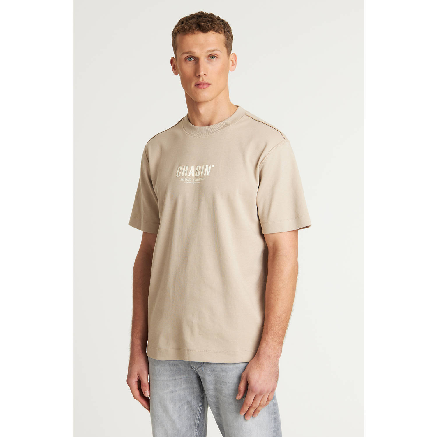 Chasin Korte Mouw T-shirt Mayor Beige Heren