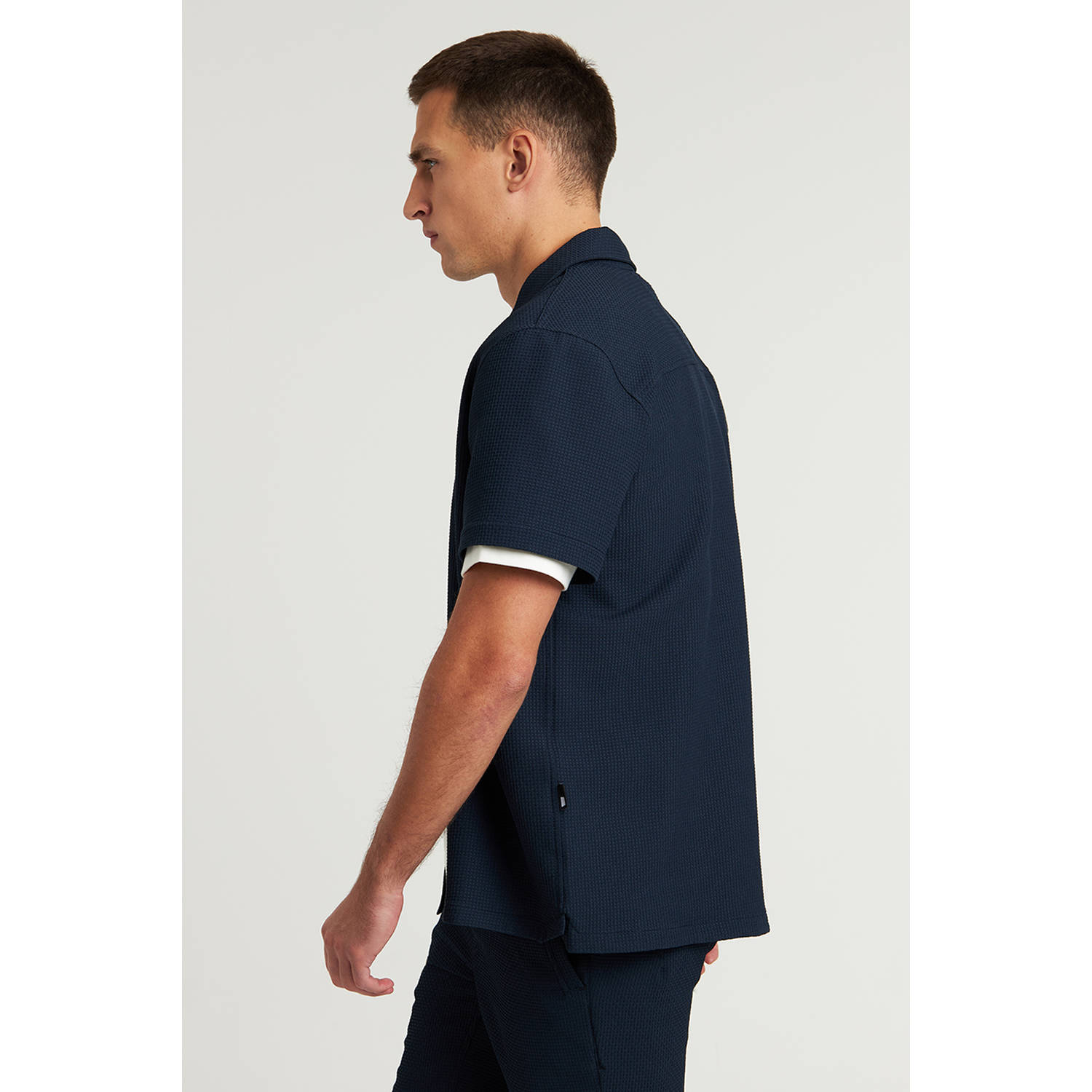 CHASIN' overshirt met textuur donkerblauw