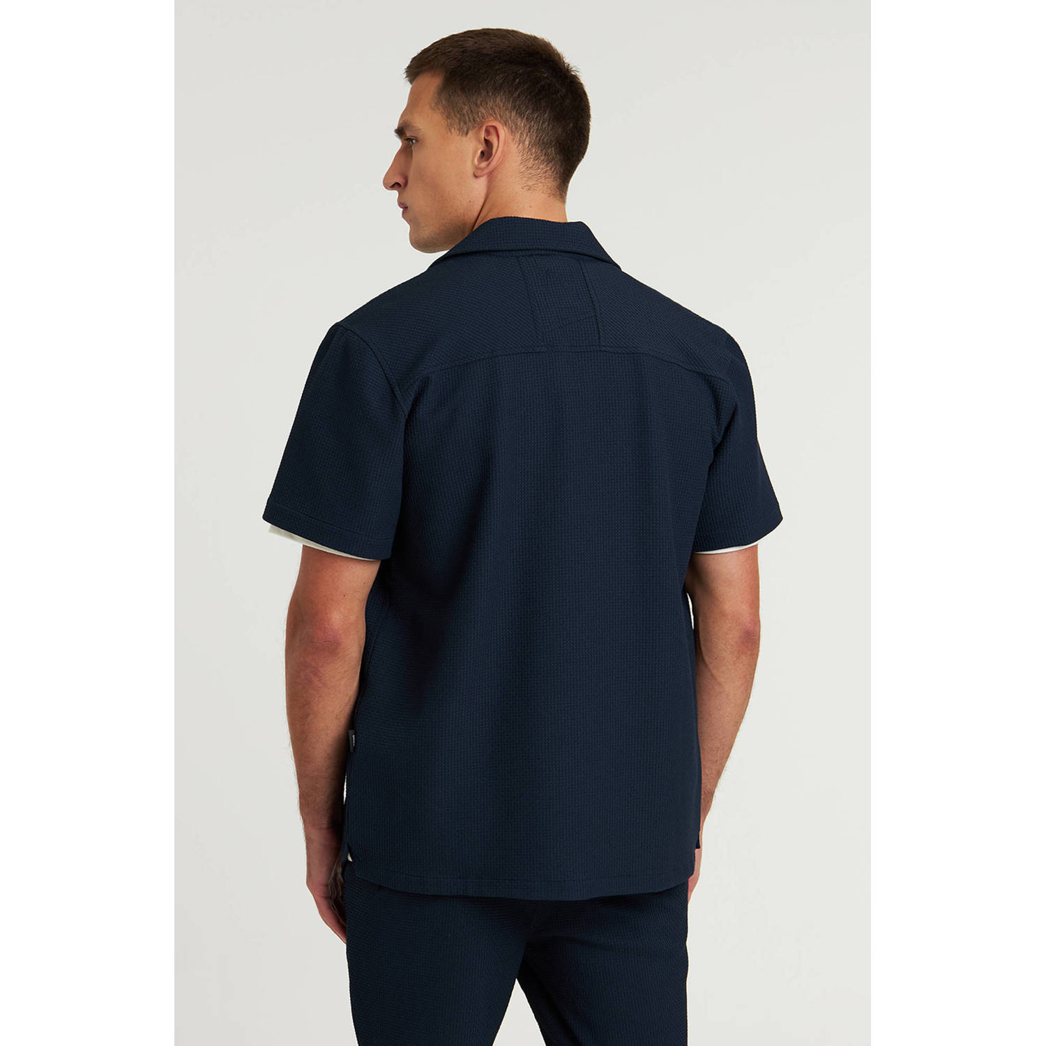 CHASIN' overshirt met textuur donkerblauw
