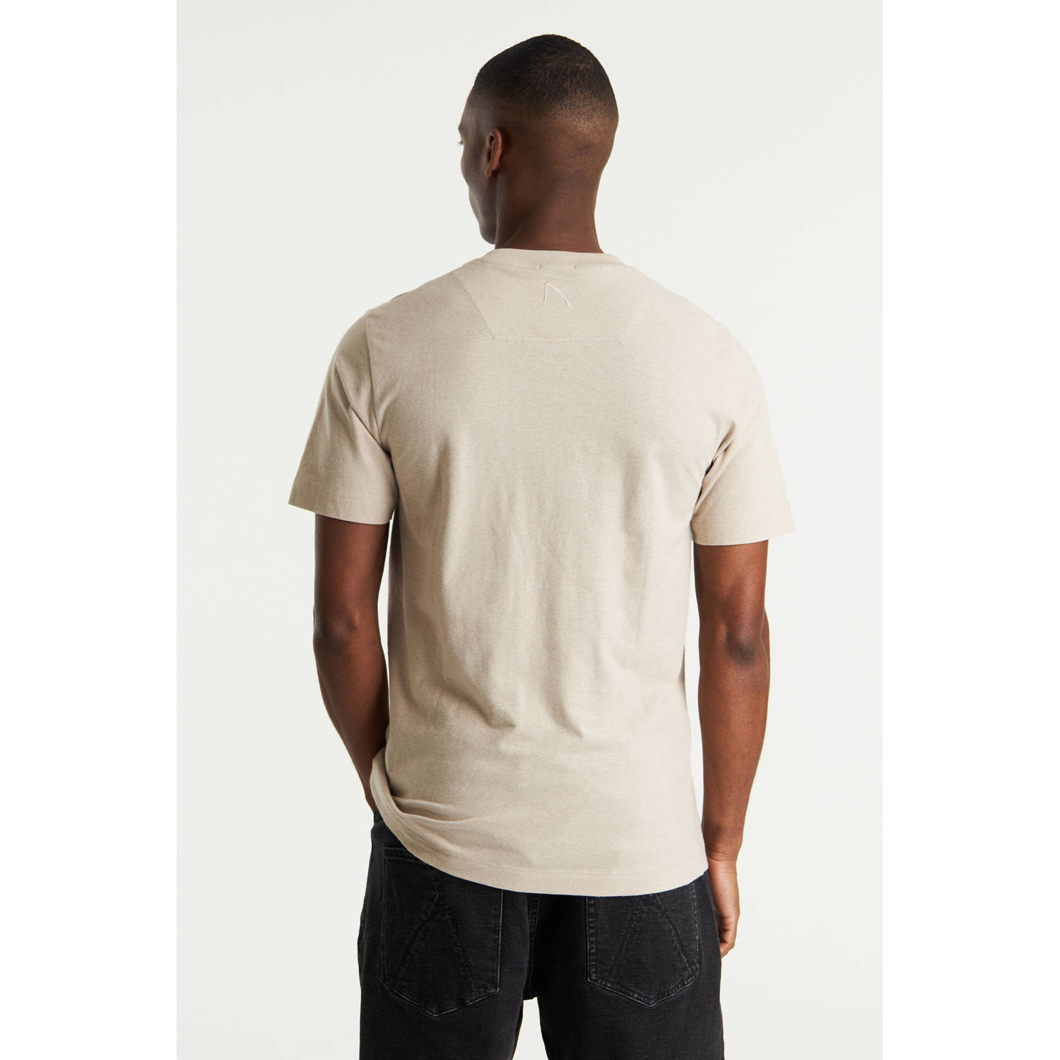 CHASIN' regular fit t-shirt ETHAN met linnen beige