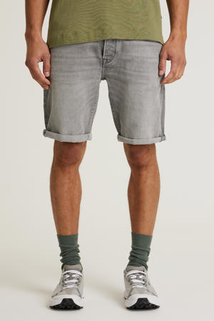 slim denim short grey denim