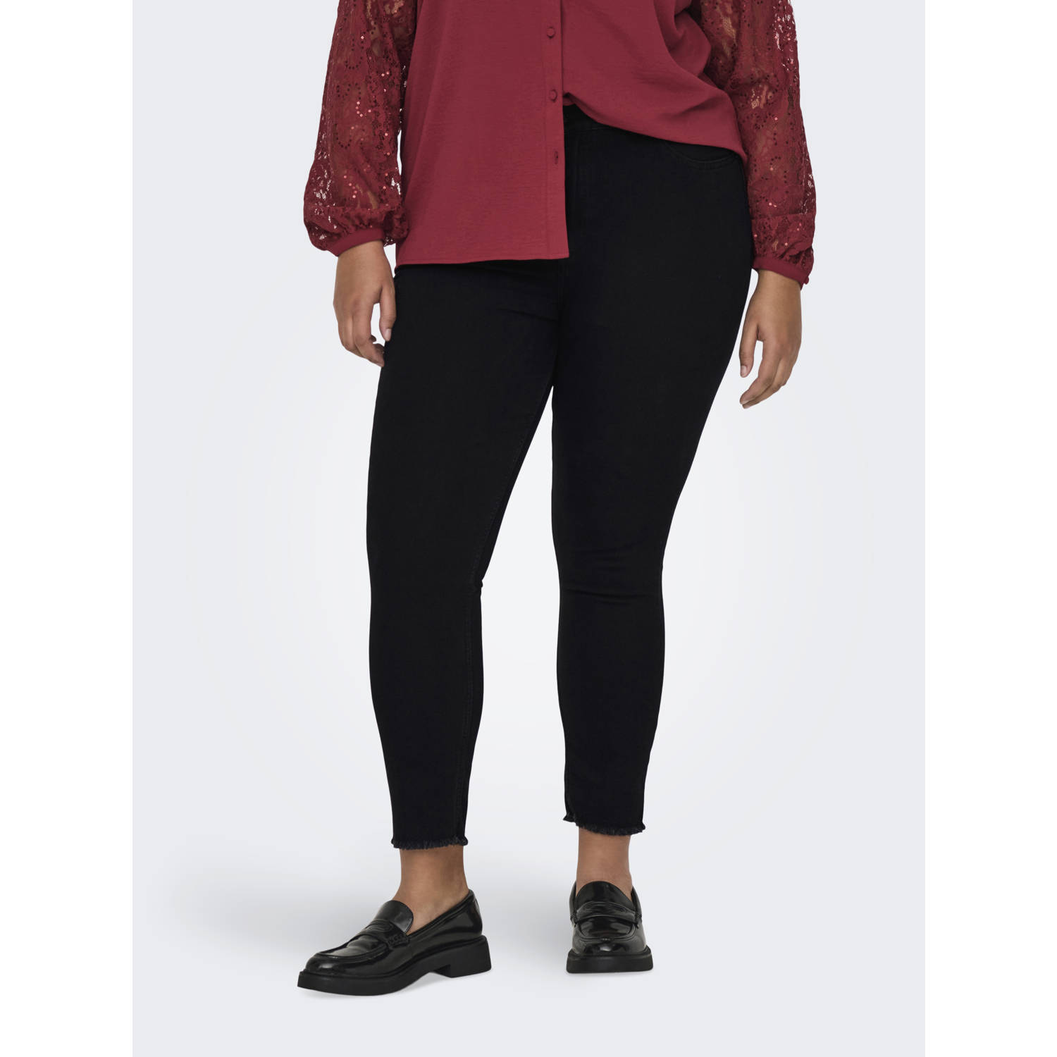 ONLY CARMAKOMA mid waist skinny jeans black denim