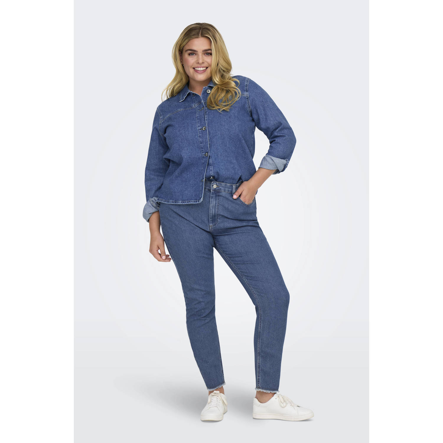 ONLY CARMAKOMA mid waist skinny jeans medium blue denim