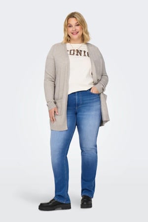 high waist medium blue denim