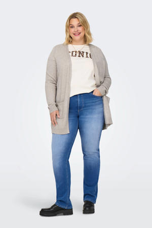 high waist medium blue denim