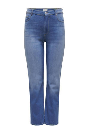 high waist medium blue denim