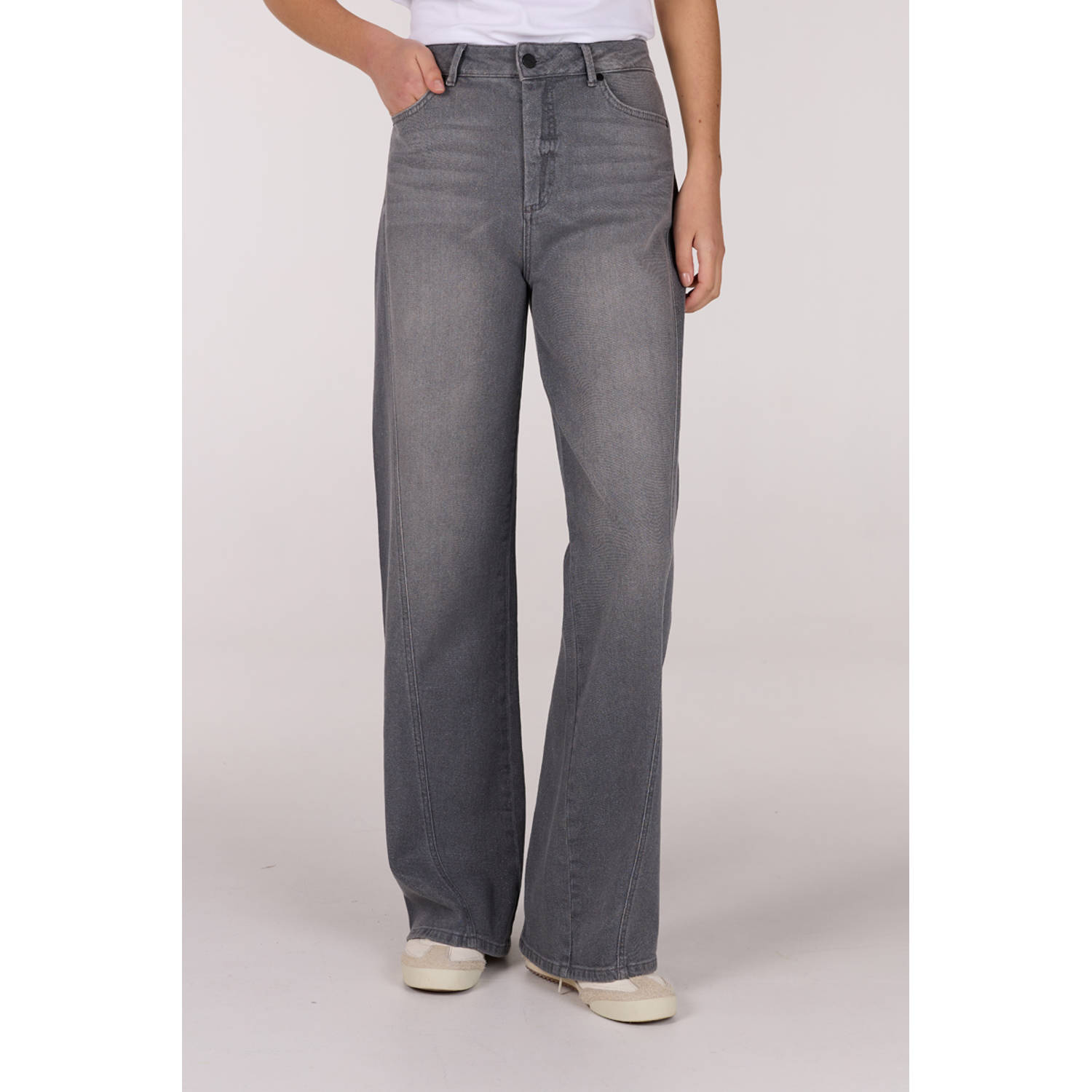 JANSEN Amsterdam high waist wide leg jeans grey denim