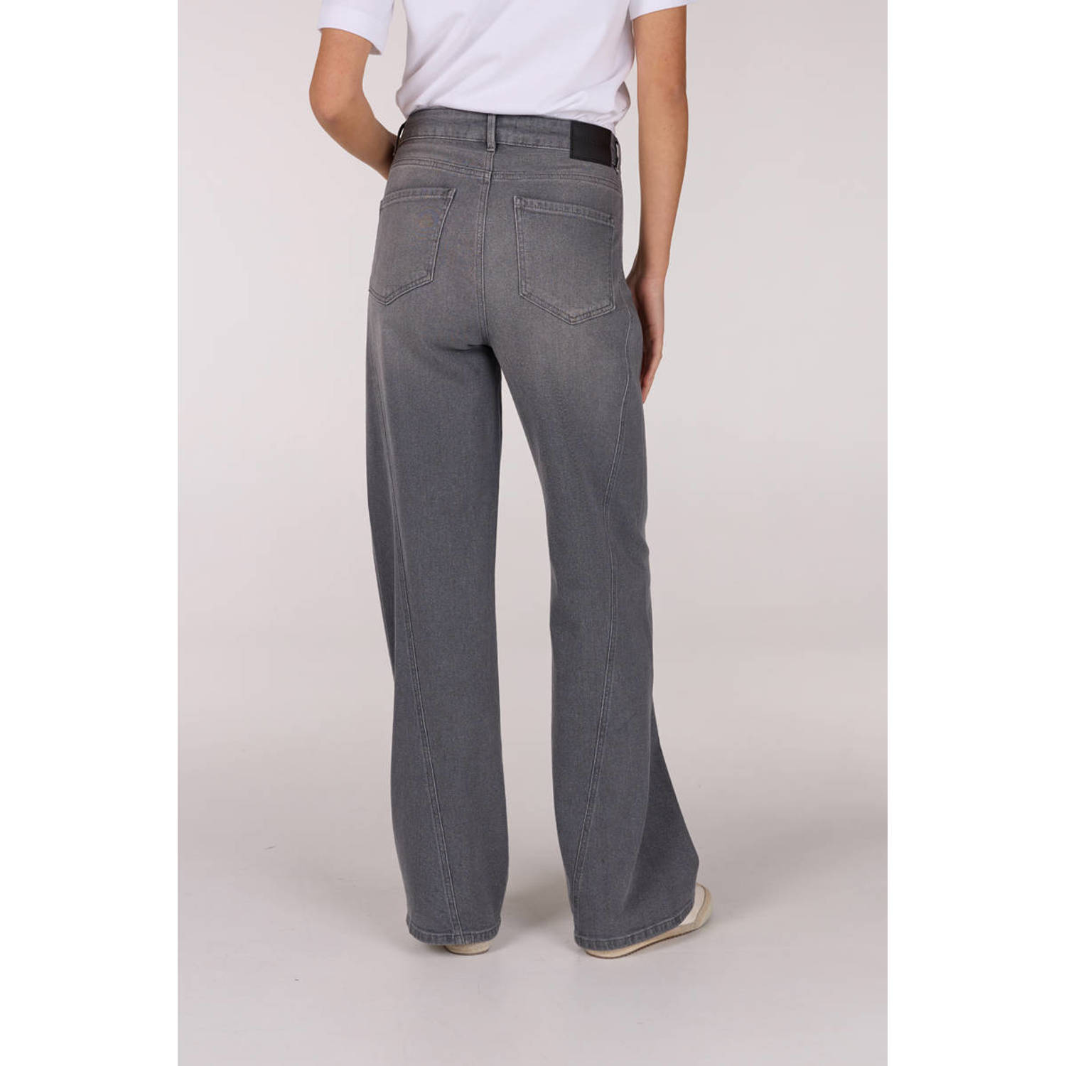 JANSEN Amsterdam high waist wide leg jeans grey denim