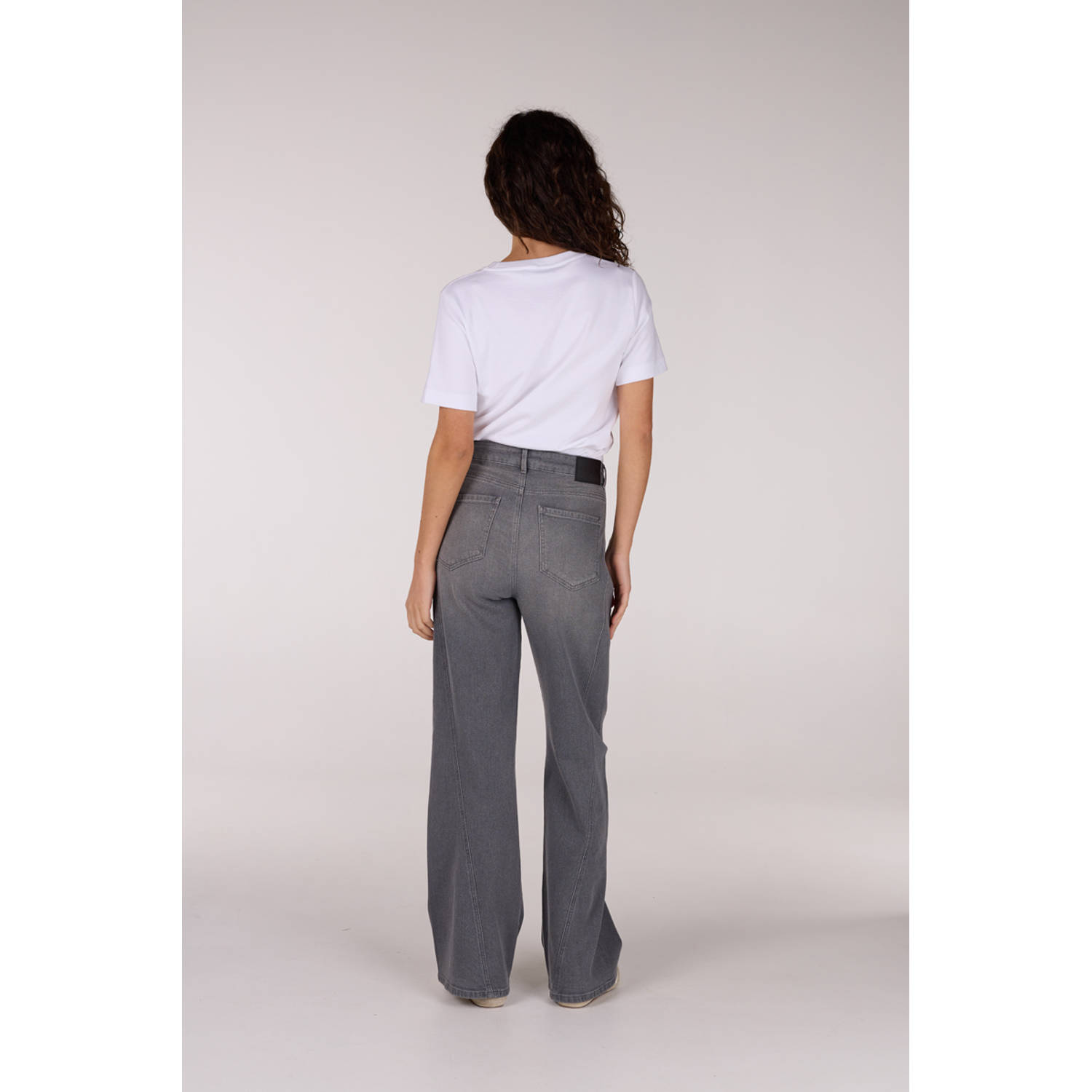 JANSEN Amsterdam high waist wide leg jeans grey denim