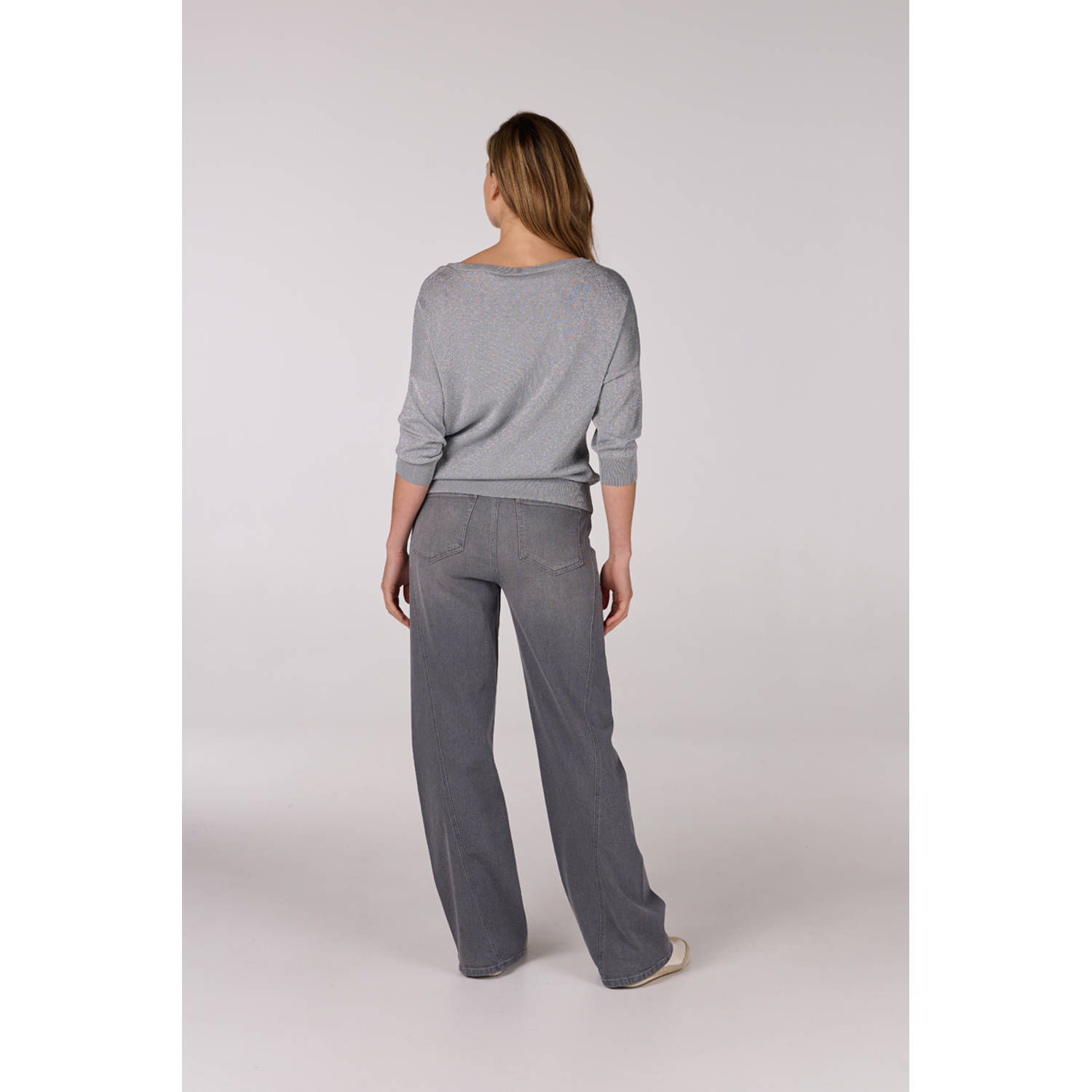 JANSEN Amsterdam pullover lichtgrijs met lurex