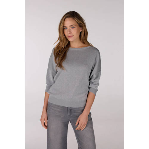 JANSEN Amsterdam pullover lichtgrijs met lurex afbeelding