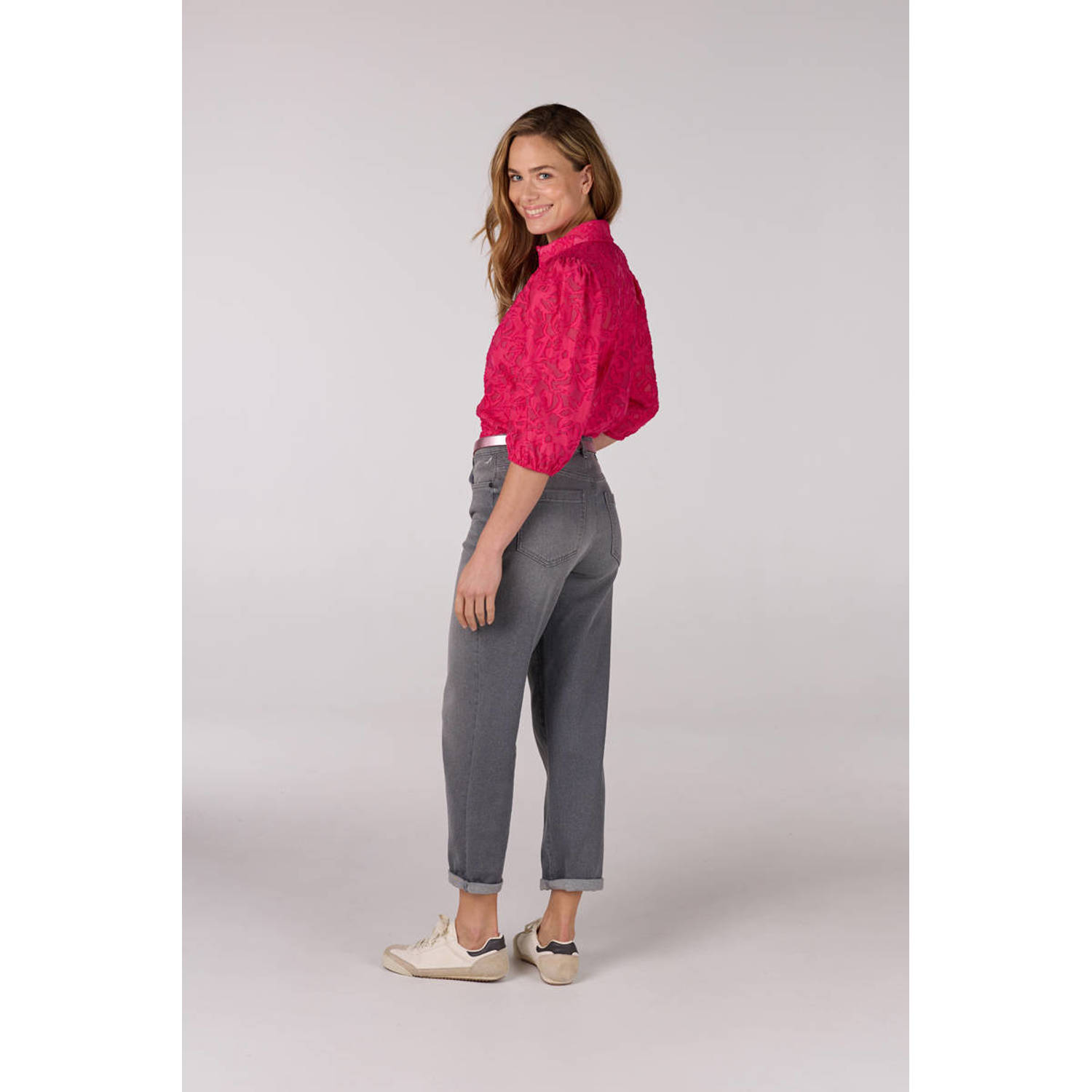 JANSEN Amsterdam blouse roze broderie