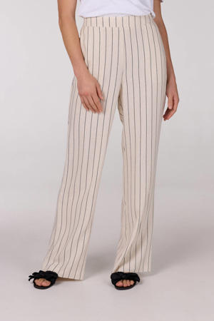 wide leg regular waist casual broek ecru