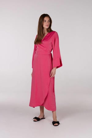 wikkel-/overslagjurk roze