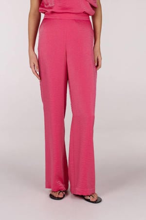 wide leg high waist broek roze